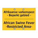 Afrikaanse varkenspest - Beperkt gebied - - African Swine Fever -Restricted Area-
