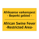 Afrikaanse varkenspest - Beperkt gebied - - African Swine Fever -Restricted Area-