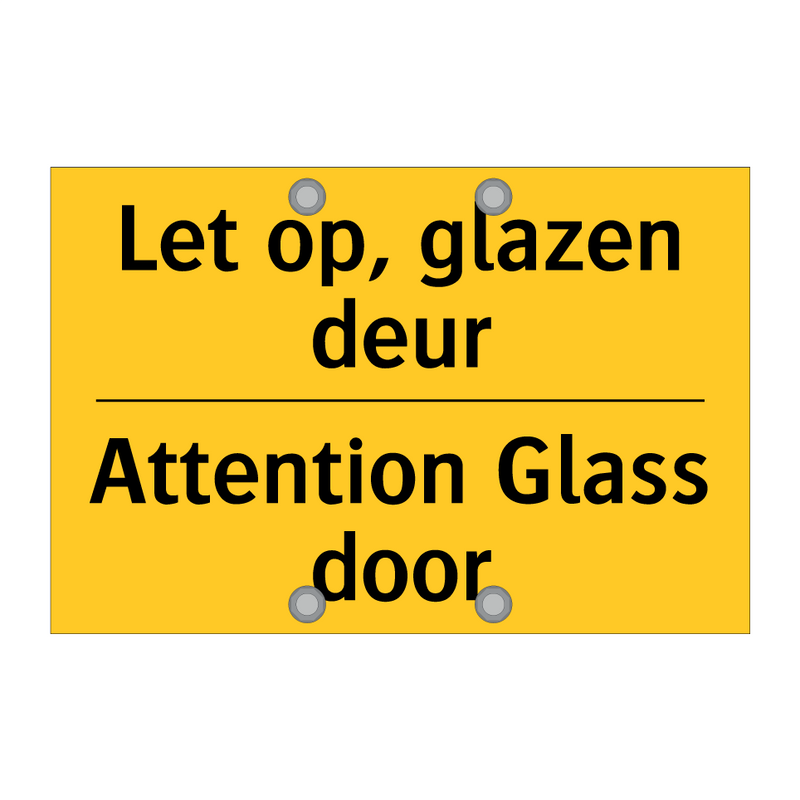 Let op, glazen deur - Attention Glass door