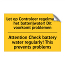 Let op Controleer regelmatig het /.../ - Attention Check battery water /.../