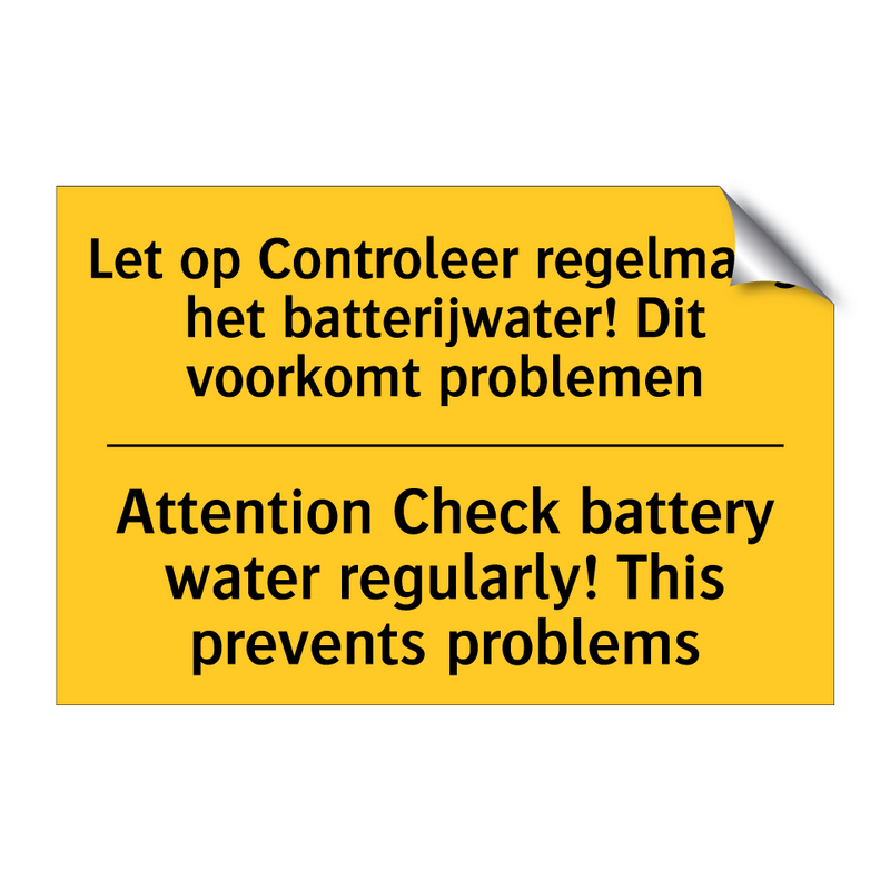 Let op Controleer regelmatig het /.../ - Attention Check battery water /.../