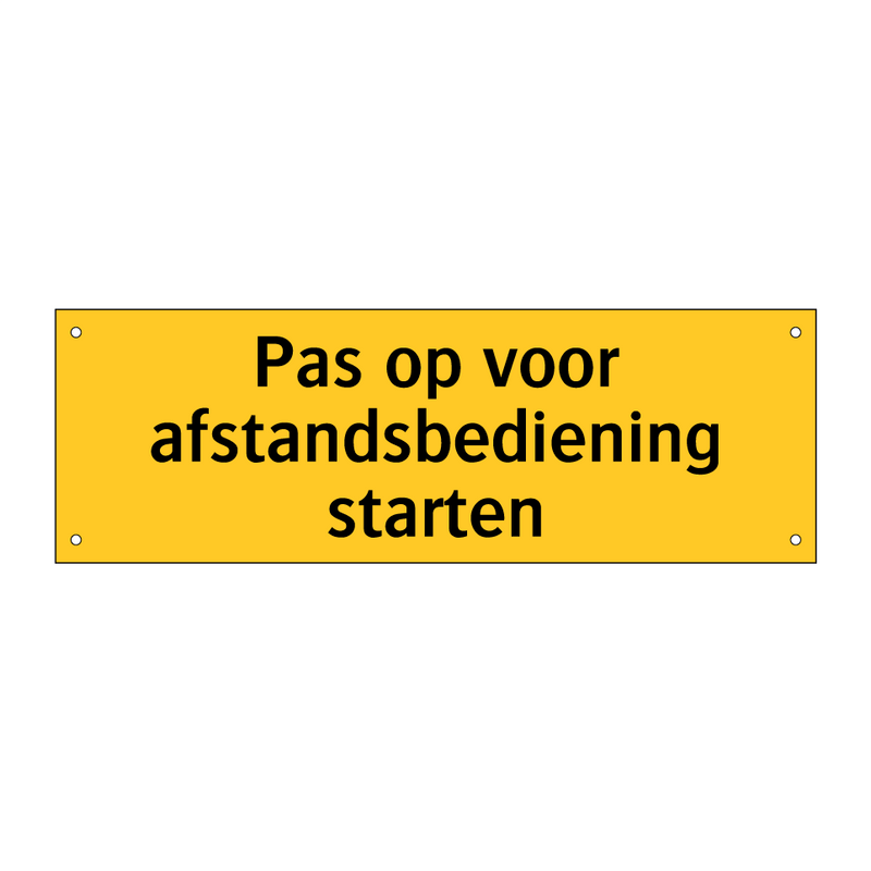 Pas op voor afstandsbediening starten