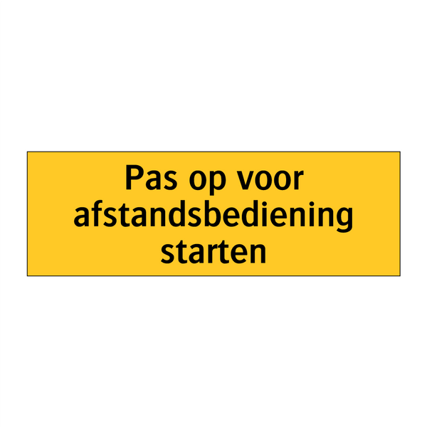 Pas op voor afstandsbediening starten