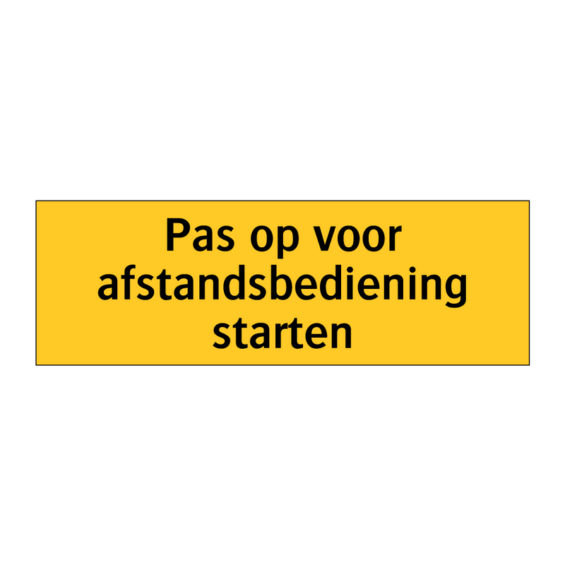 Pas op voor afstandsbediening starten