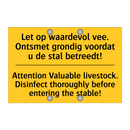 Let op waardevol vee. Ontsmet /.../ - Attention Valuable livestock. /.../
