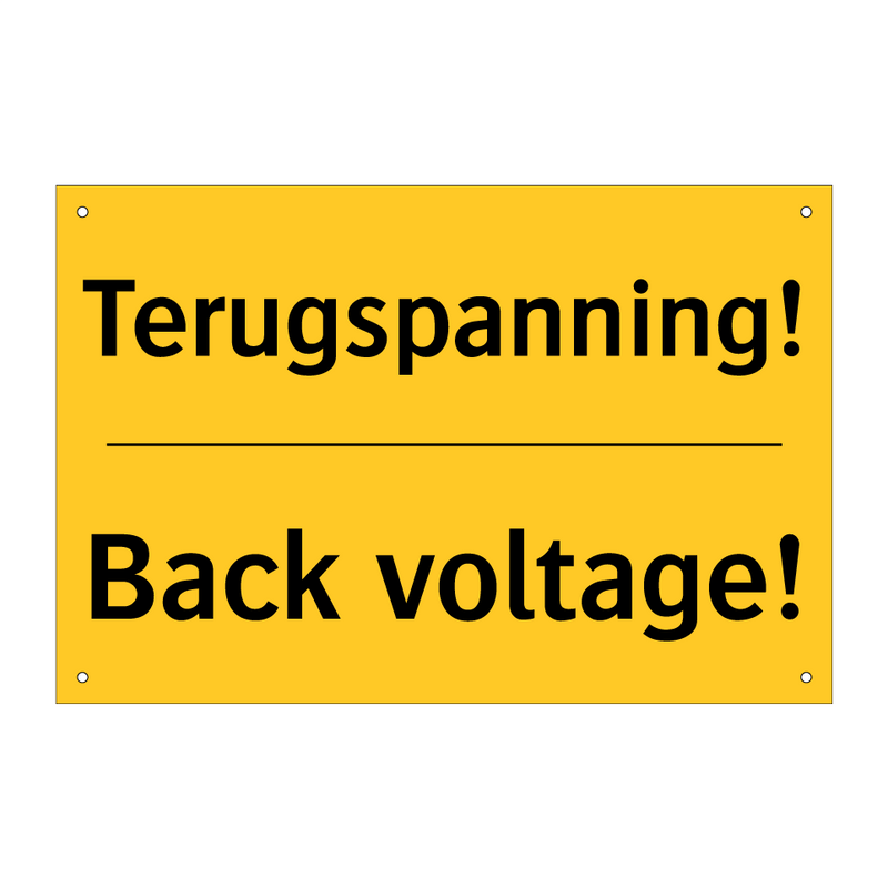 Terugspanning! - Back voltage!