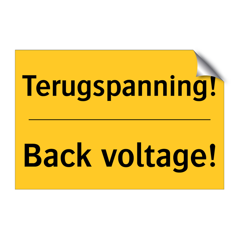 Terugspanning! - Back voltage!
