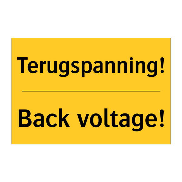 Terugspanning! - Back voltage!
