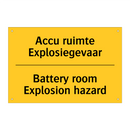 Accu ruimte Explosiegevaar - Battery room Explosion hazard