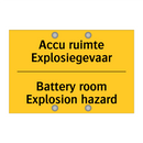 Accu ruimte Explosiegevaar - Battery room Explosion hazard