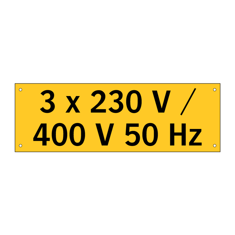 3 x 230 V / 400 V 50 Hz