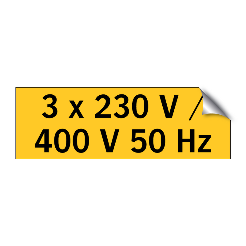 3 x 230 V / 400 V 50 Hz