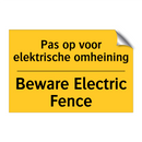 Pas op voor elektrische omheining - Beware Electric Fence