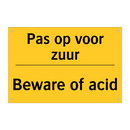 Pas op voor zuur - Beware of acid