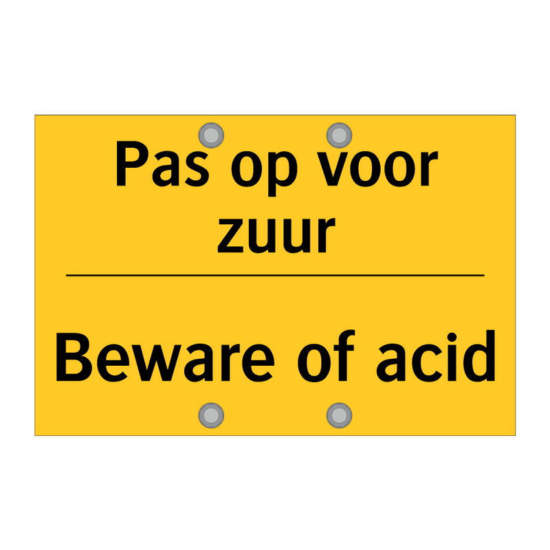 Pas op voor zuur - Beware of acid
