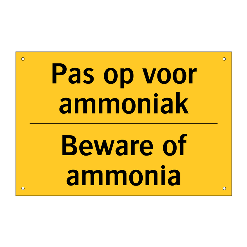 Pas op voor ammoniak - Beware of ammonia