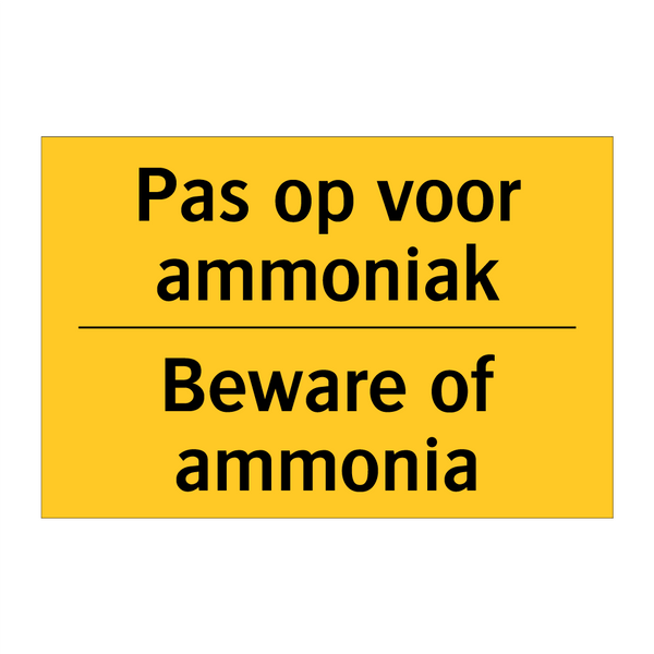 Pas op voor ammoniak - Beware of ammonia