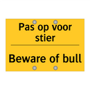 Pas op voor stier - Beware of bull
