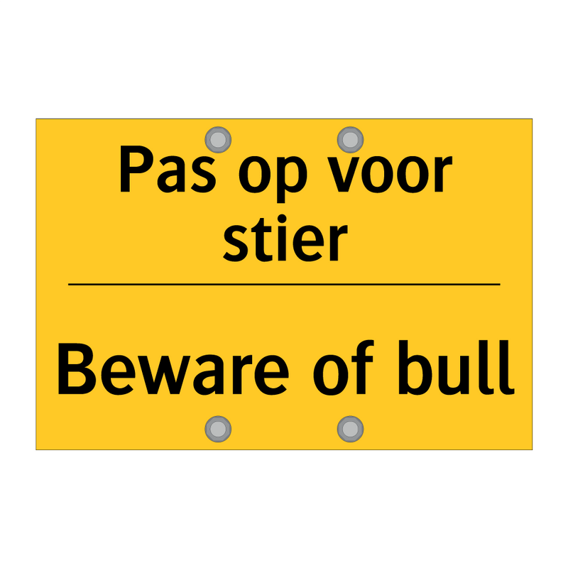 Pas op voor stier - Beware of bull