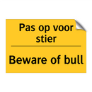 Pas op voor stier - Beware of bull
