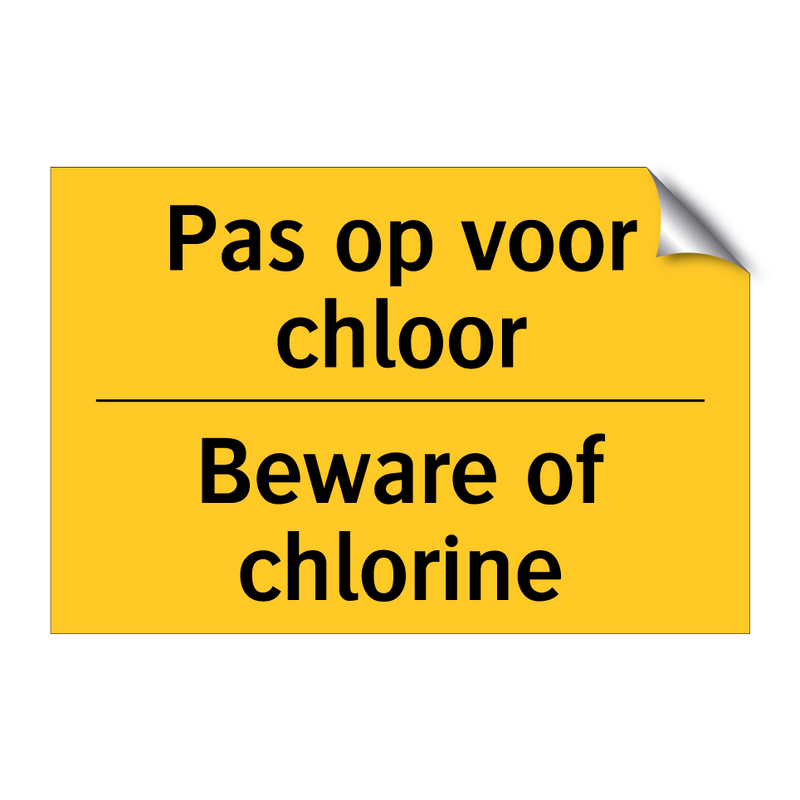 Pas op voor chloor - Beware of chlorine