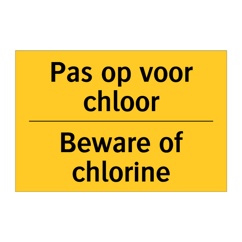 Pas op voor chloor - Beware of chlorine