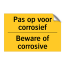 Pas op voor corrosief - Beware of corrosive