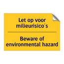 Let op voor milieurisico's - Beware of environmental hazard
