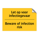 Let op voor infectiegevaar - Beware of infection risk