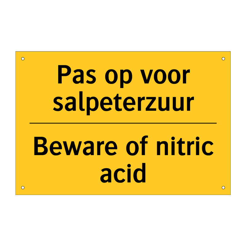 Pas op voor salpeterzuur - Beware of nitric acid