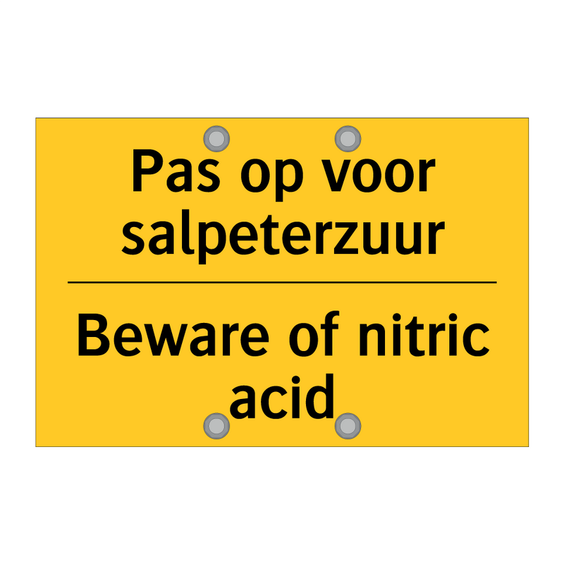 Pas op voor salpeterzuur - Beware of nitric acid