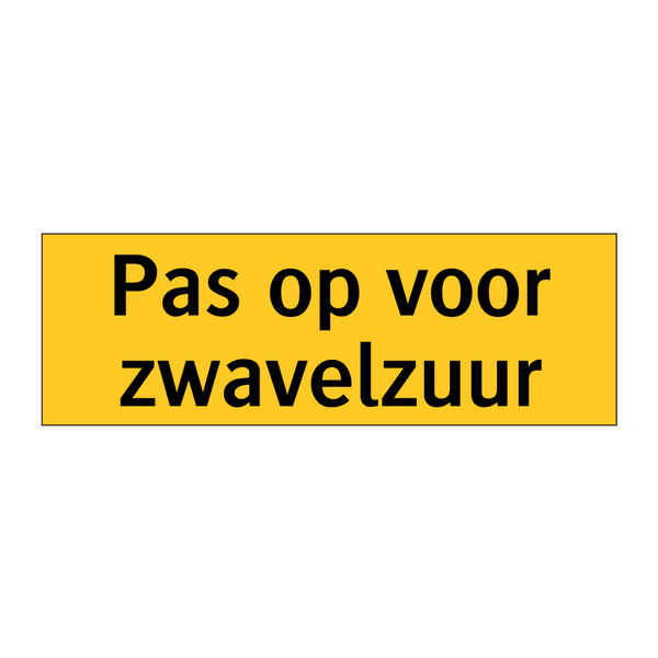 Pas op voor zwavelzuur