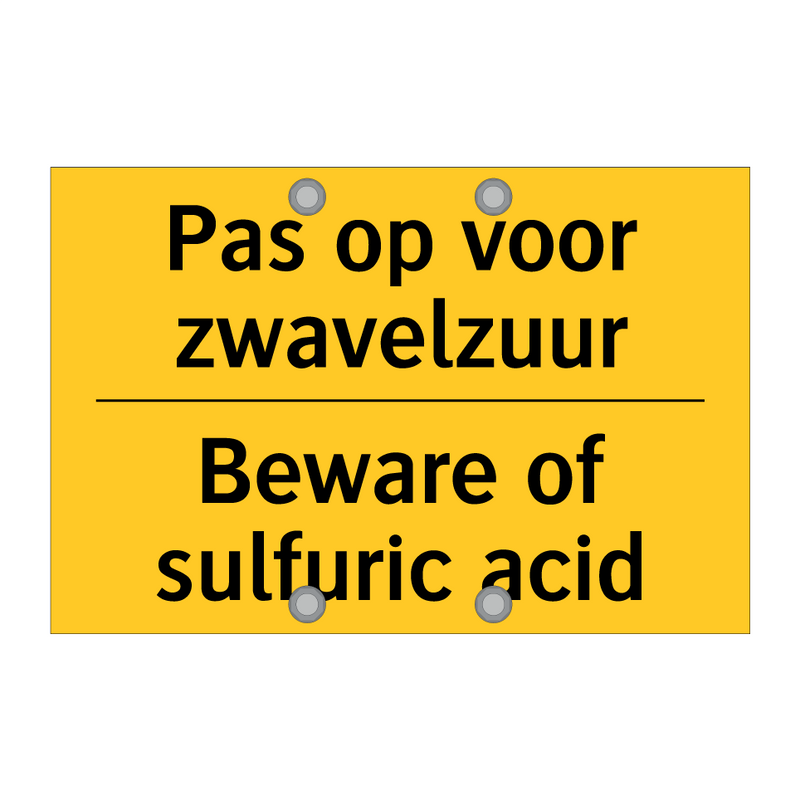 Pas op voor zwavelzuur - Beware of sulfuric acid