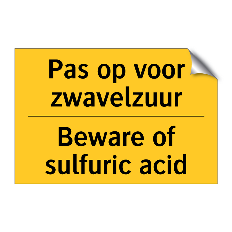Pas op voor zwavelzuur - Beware of sulfuric acid
