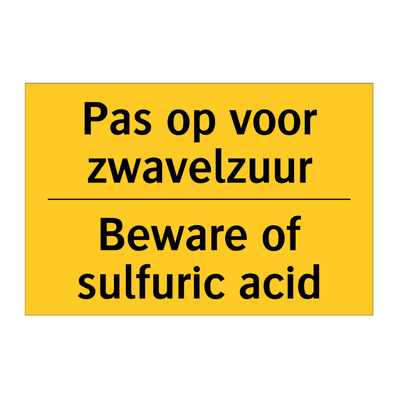 Pas op voor zwavelzuur - Beware of sulfuric acid