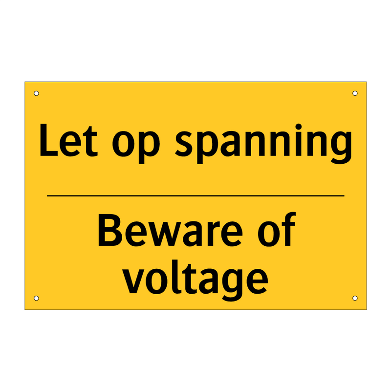 Let op spanning - Beware of voltage