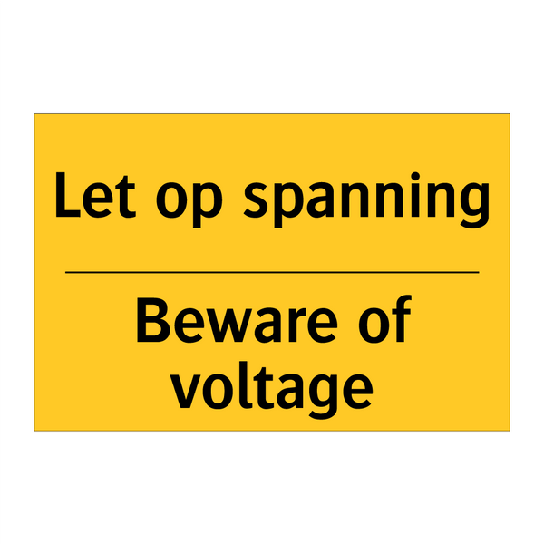Let op spanning - Beware of voltage