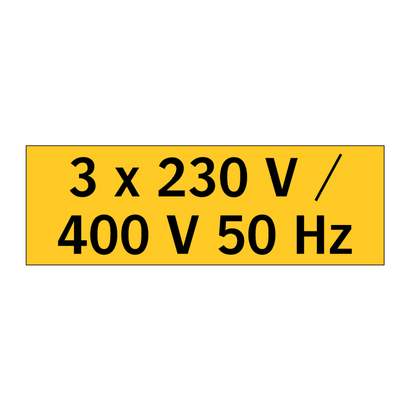 3 x 230 V / 400 V 50 Hz