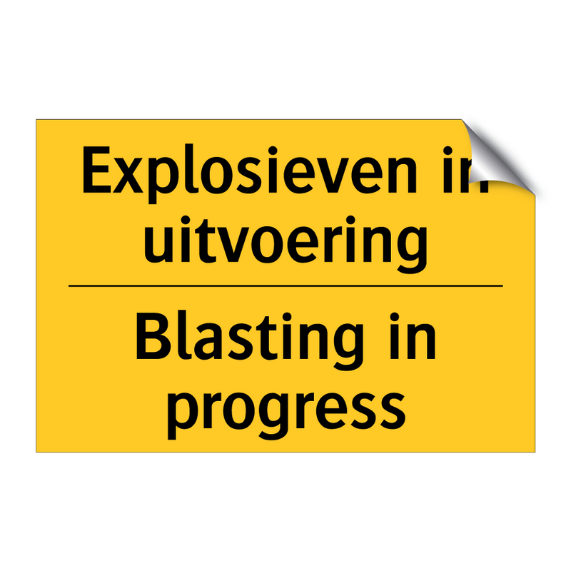 Explosieven in uitvoering - Blasting in progress