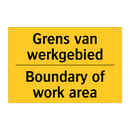 Grens van werkgebied - Boundary of work area