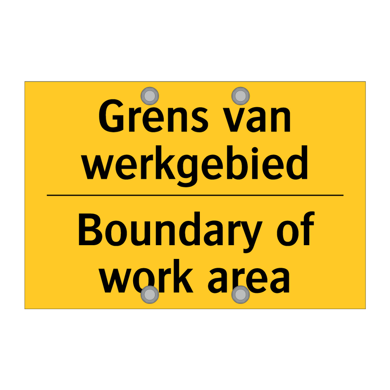 Grens van werkgebied - Boundary of work area