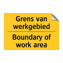 Grens van werkgebied - Boundary of work area