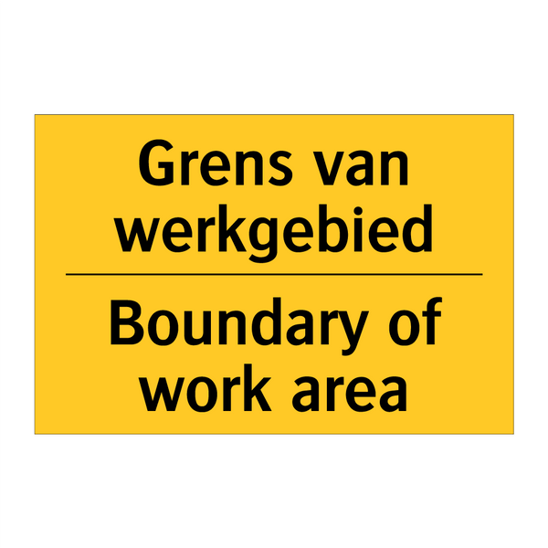 Grens van werkgebied - Boundary of work area