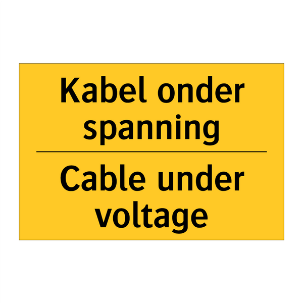Kabel onder spanning - Cable under voltage