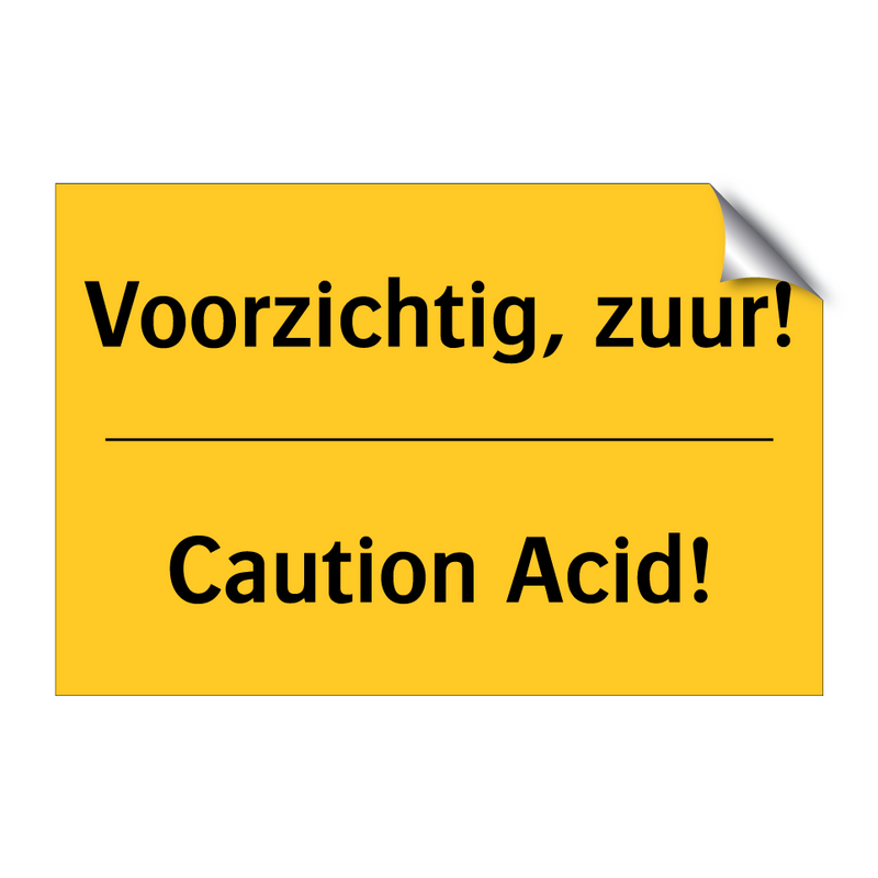 Voorzichtig, zuur! - Caution Acid!