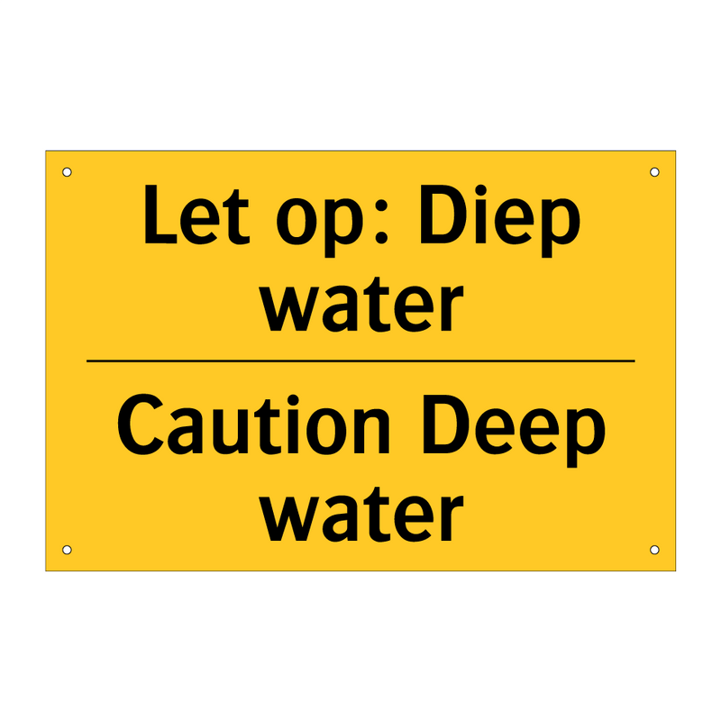 Let op: Diep water - Caution Deep water