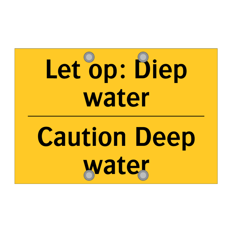 Let op: Diep water - Caution Deep water