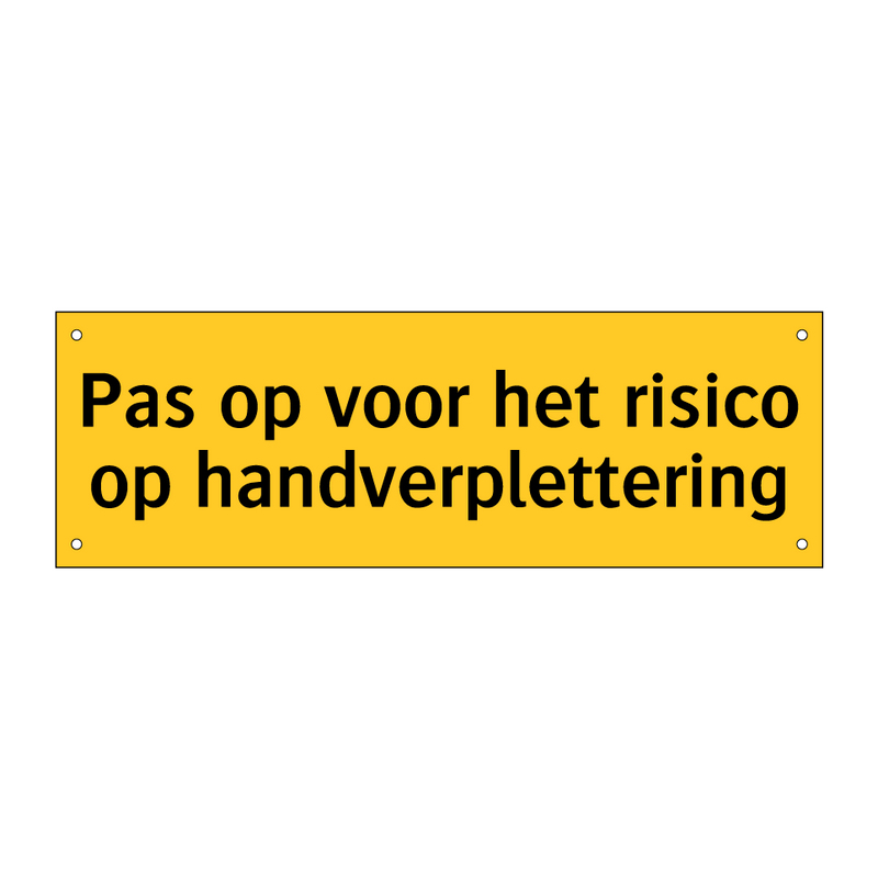 Pas op voor het risico op handverplettering