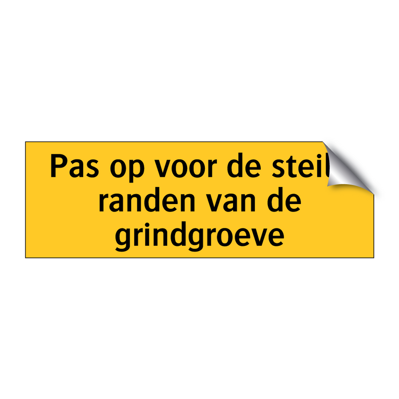 Pas op voor de steile randen van de grindgroeve