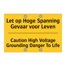 Let op Hoge Spanning Gevaar voor Leven - Caution High Voltage Grounding Danger To Life
